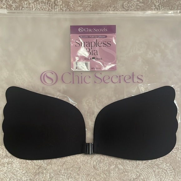 Brand New Self Adhesive Backless Strapless Silicone Black Push Up Bra - Picture 6 of 16